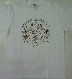 画像1: BROKEN HEARTS CLUB BAND dsigned by ACUTE / white (t-shirt)  