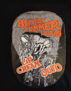 画像2: ■予約商品■ LIP CREAM & OUTO / Bloody summer tour '89 black x orange (t-shirt) 