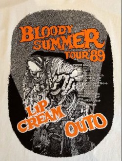 画像2: ■予約商品■ LIP CREAM & OUTO / Bloody summer tour '89 white x orange (t-shirt) 