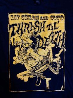 画像2: ■予約商品■ LIP CREAM & OUTO / Thrash til' death black x yellow (t-shirt) 