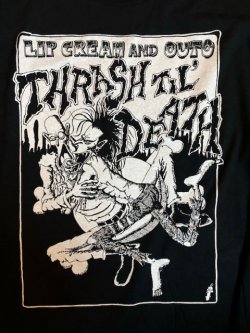 画像2: ■予約商品■ LIP CREAM & OUTO / Thrash til' death black x white (t-shirt) 
