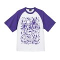 ■予約商品■ LIP CREAM / Gokiburi white/violet (raglan sleeve shirt) 