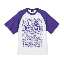 画像1: ■予約商品■ LIP CREAM / Gokiburi white/violet (raglan sleeve shirt) 