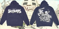 画像1: ■予約商品■ SLUMLORDS / Graffiti Kentax Navy (hoodie) A389