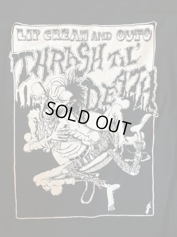 画像2: LIP CREAM & OUTO / Thrash til' death black x white (t-shirt) 