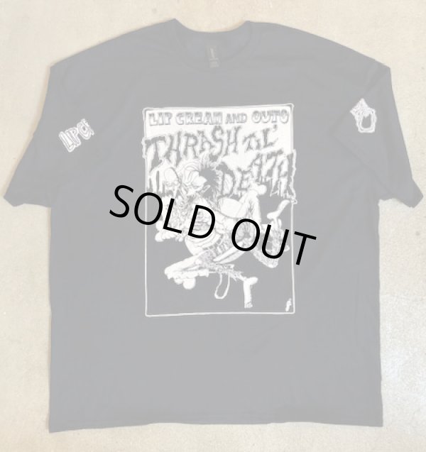 画像1: LIP CREAM & OUTO / Thrash til' death black x white (t-shirt) 