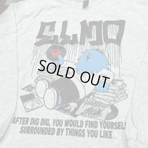 画像1: ELMO x record shop DIGDIG ash gray (long sleeve shirt) 