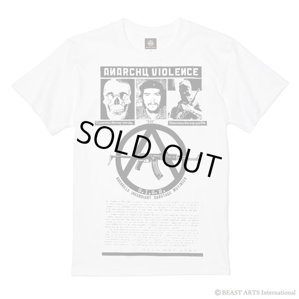 画像1: G.I.S.M. / Anarchy violence - you die,you live white (t-shirt) 