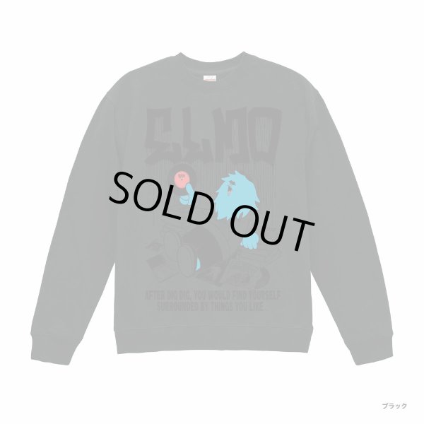 画像2: ELMO x record shop DIGDIG black (crewneck sweat)  