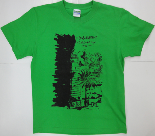 画像1: YO(BREAKfAST/黒緑LESS) x 3rd gallery / Establishment "a story of man who..." (t-shirt) 