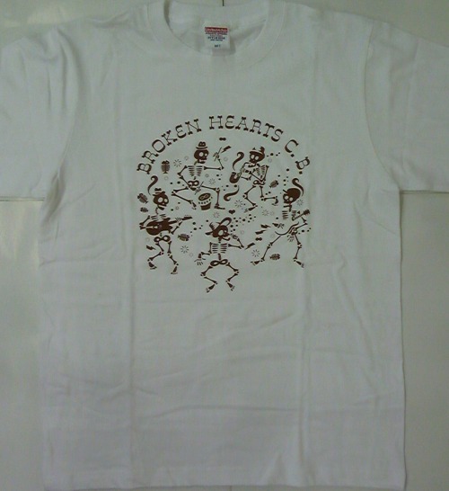 画像1: BROKEN HEARTS CLUB BAND dsigned by ACUTE / white (t-shirt)  