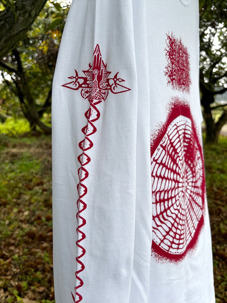 画像2: BLACK GANION / Iron mandara white (long sleeve shirt)   