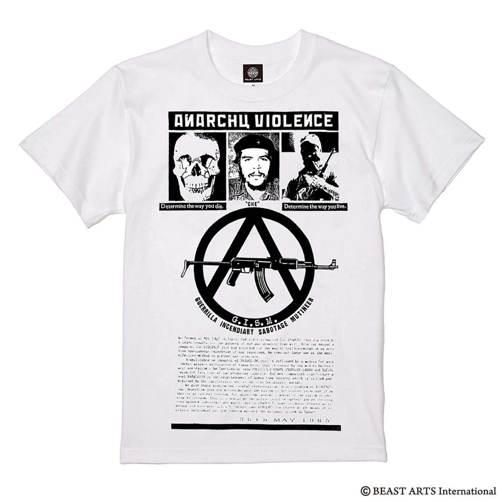 画像1: ■予約商品■ G.I.S.M. / Anarchy violence - you die,you live white (t-shirt) 