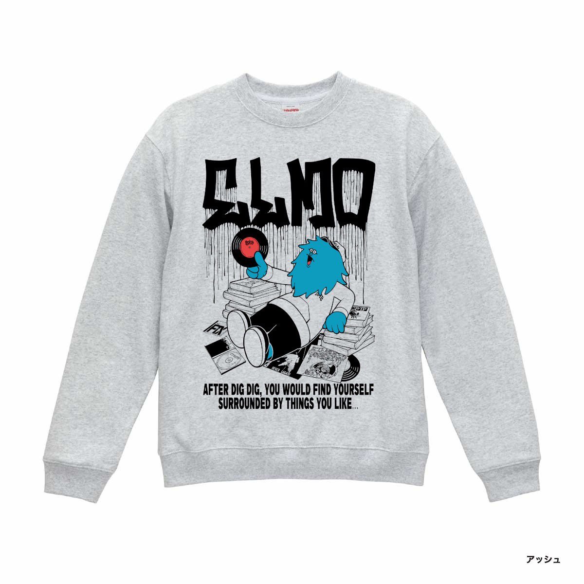 画像1: ■予約商品■ ELMO x record shop DIGDIG ash gray (crewneck sweat)  