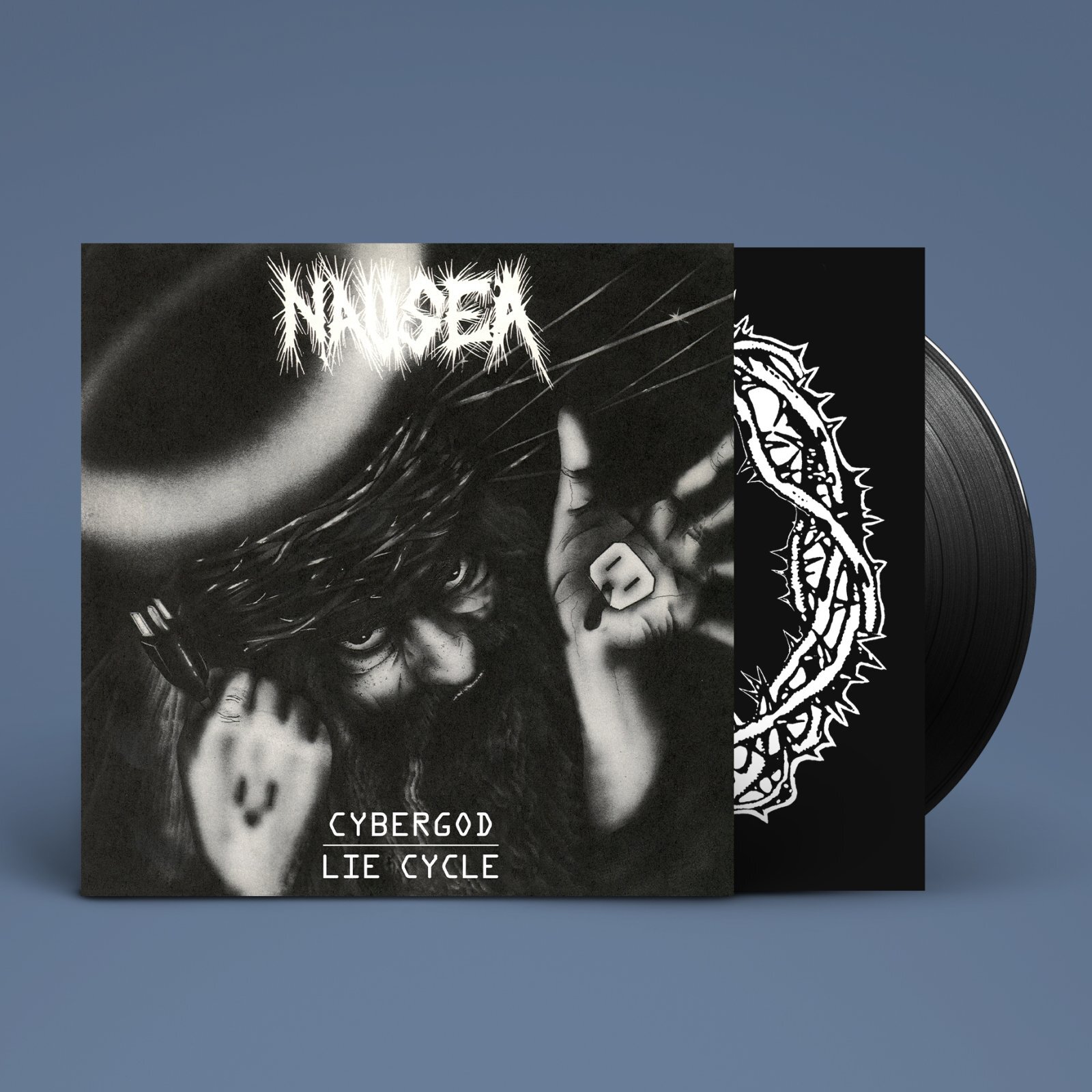 画像1: NAUSEA / Cybergod - Lie cycle (Lp) Svart   